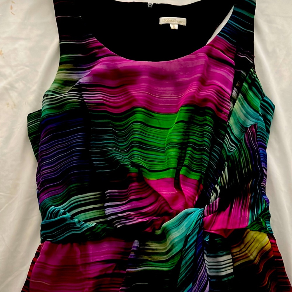 Shoshanna Multi Color 100% Silk Dress sz 8
